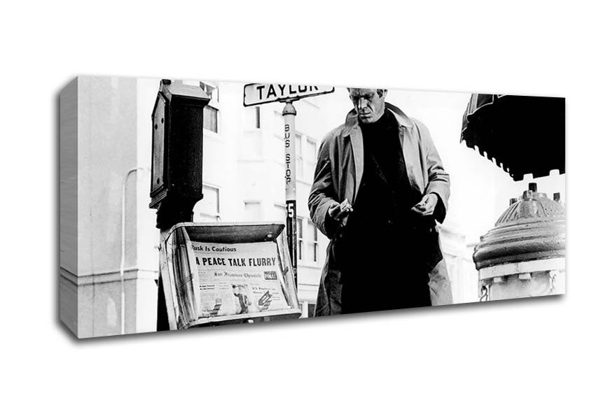 Picture of Steve McQueen B n W Panoramic Canvas Wall Art
