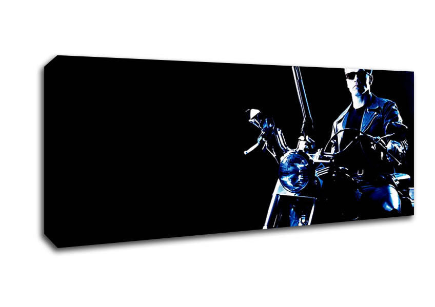 Picture of Terminator Bike Blue Panoramic Canvas Wall Art