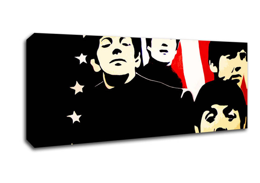 Picture of The Beatles American Flag Panoramic Canvas Wall Art