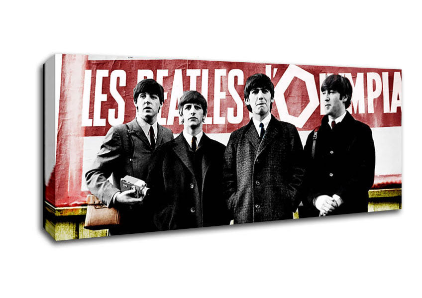 Picture of The Beatles In Liverpool Panoramic Canvas Wall Art