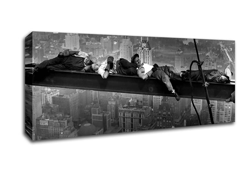 Picture of Construction Workers At Height Panoramic Canvas Wall Art