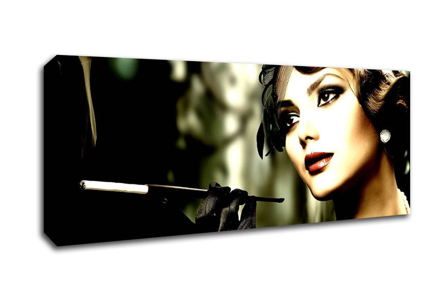 Picture of Retro Woman Panoramic Canvas Wall Art