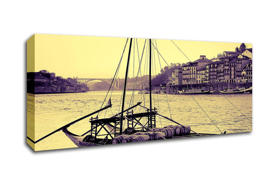 Picture of Rabelos Vila Nova De Gaia Portugal Panoramic Canvas Wall Art