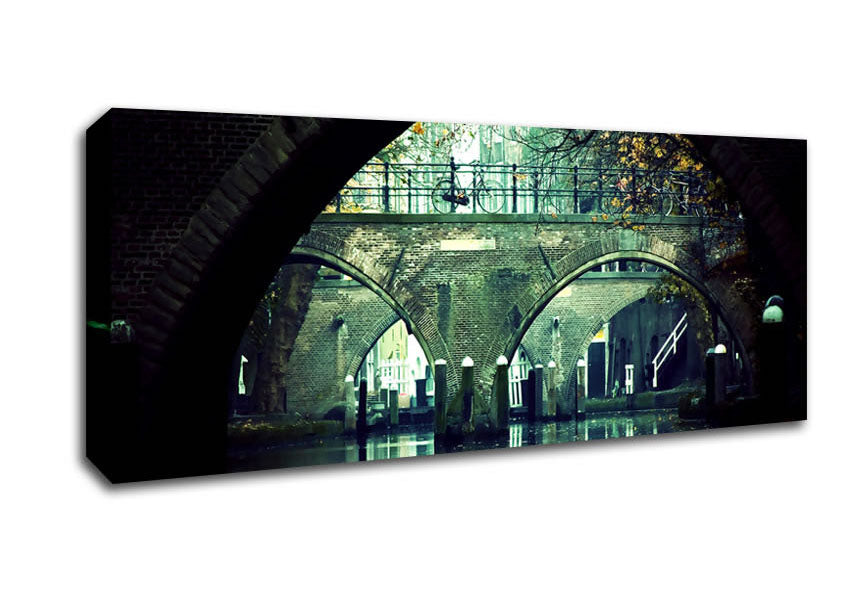Picture of River And Bridges Panoramic Canvas Wall Art