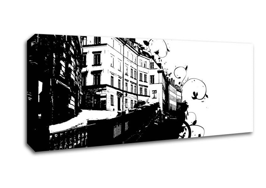 Picture of Venice Stencil Panoramic Canvas Wall Art