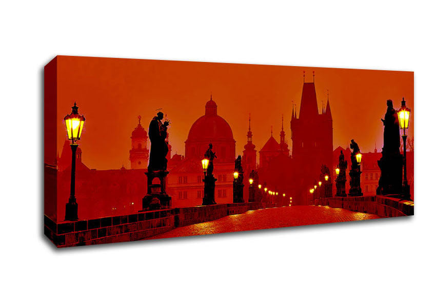 Picture of Stunning Venice Walks Orange Panoramic Canvas Wall Art