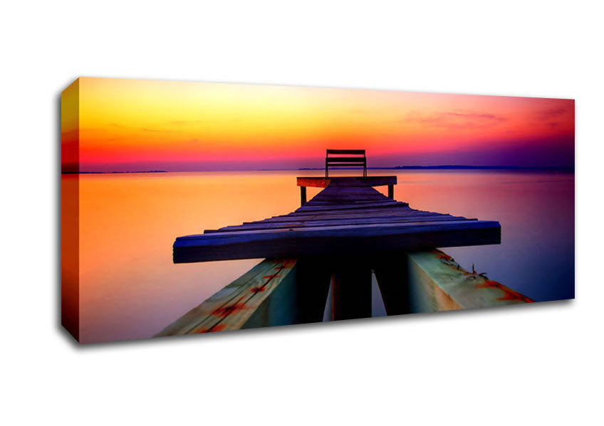 Picture of The Perfect Sunset Dock Panoramic Canvas Wall Art
