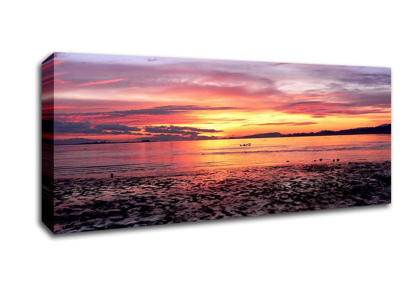Picture of Sea Sunset Paradise Panoramic Canvas Wall Art