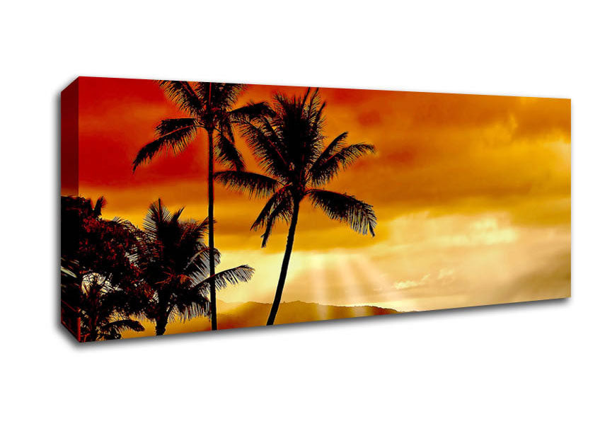 Picture of Sunset In The Tropics Panoramic Canvas Wall Art