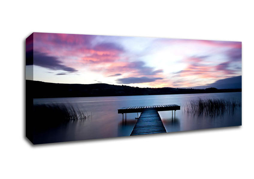 Picture of Dusk On The Dock Panoramic Canvas Wall Art
