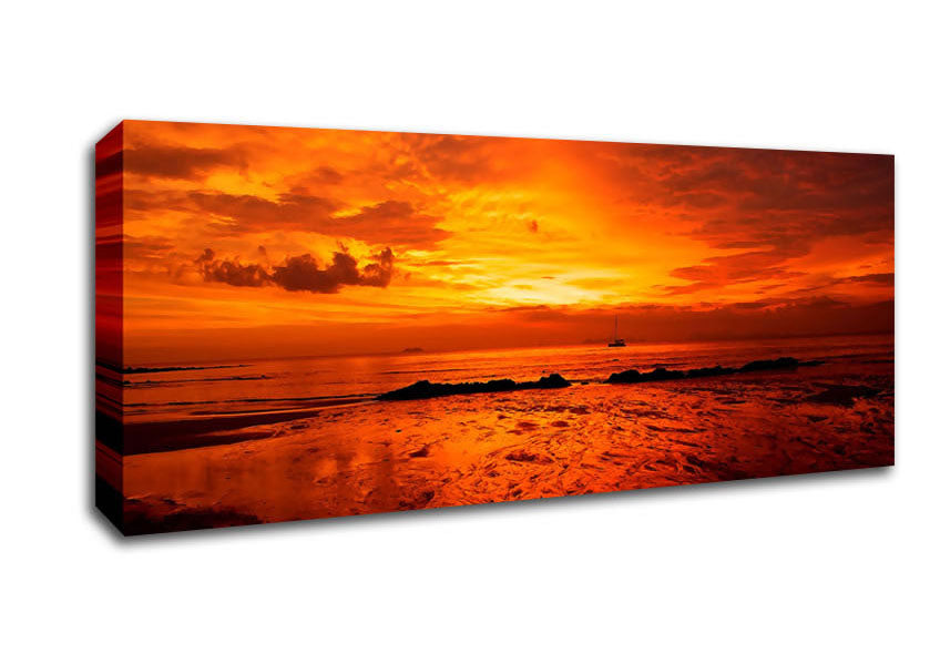 Picture of Stunning Beach Sunset Panoramic Canvas Wall Art