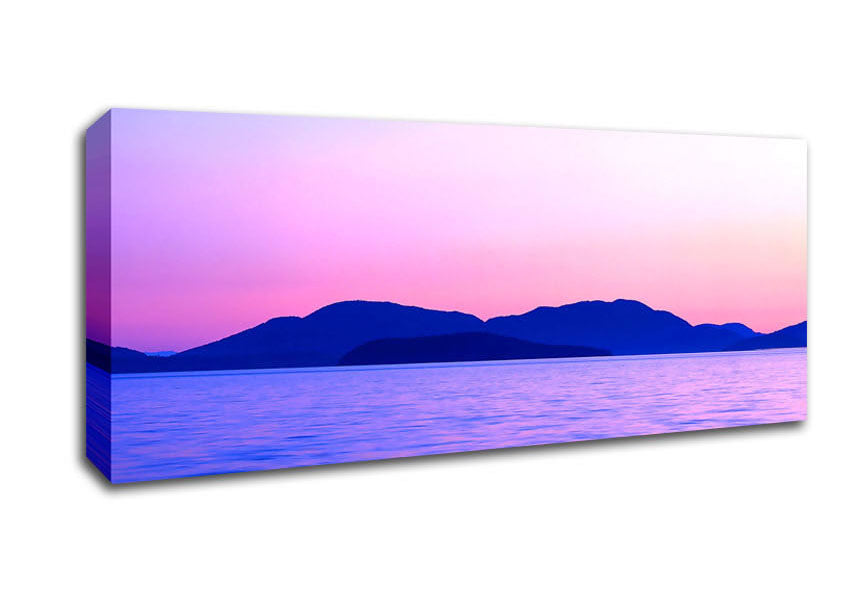 Picture of Mountain Ocean Calm Panoramic Canvas Wall Art