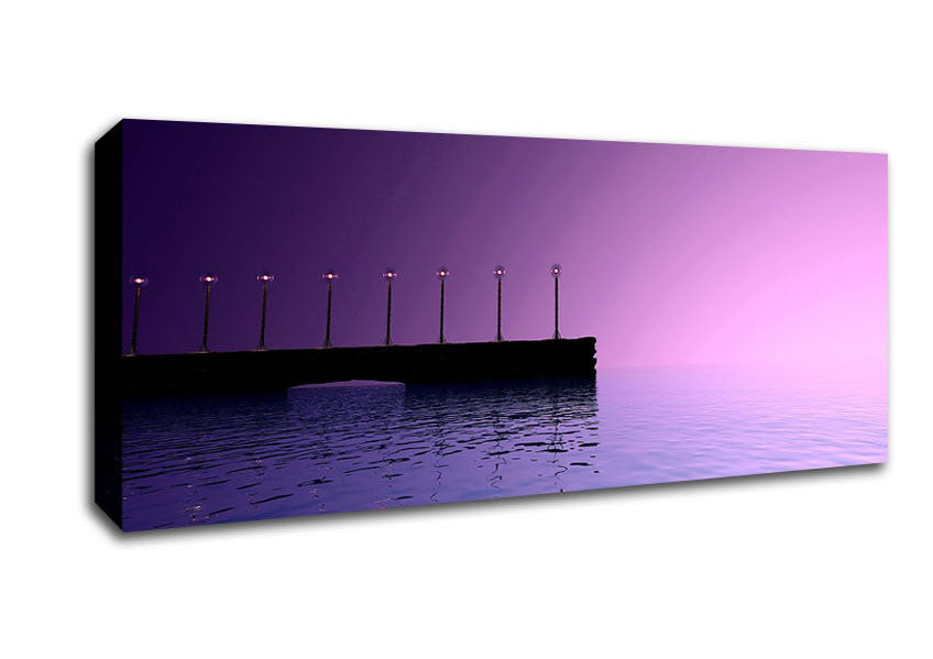 Picture of Purple Sky Pier Panoramic Canvas Wall Art
