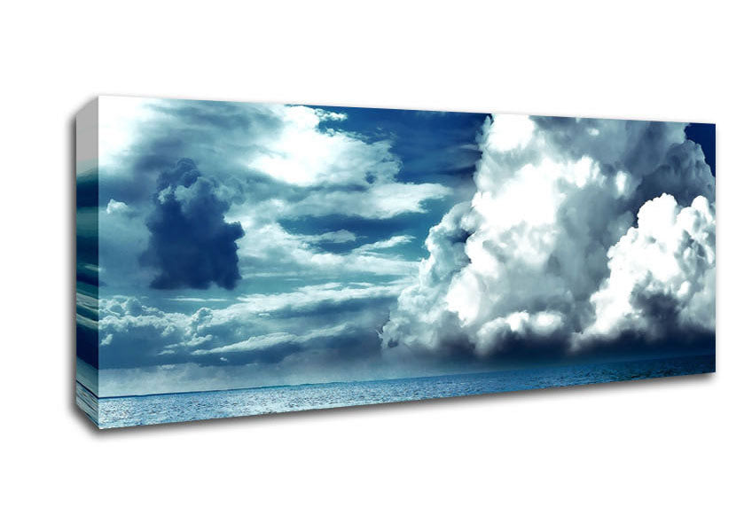 Picture of Cloudy Sky Seaside Panoramic Canvas Wall Art