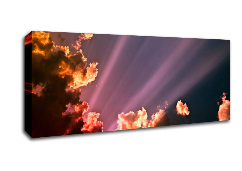 Picture of Colourful Clouds Above The Ocean Panoramic Canvas Wall Art