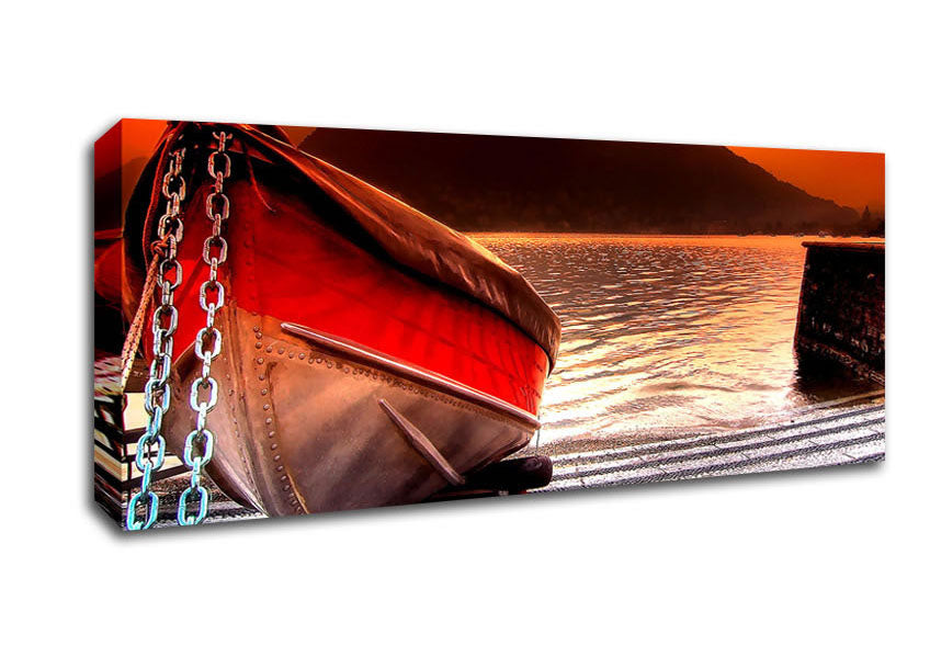 Picture of Stunning Paradise Fishing Boat Panoramic Canvas Wall Art