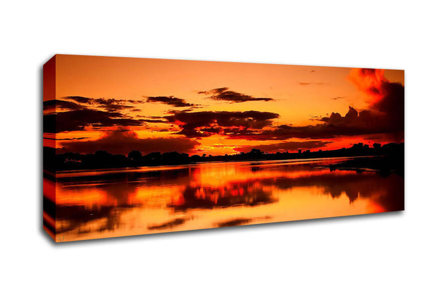 Picture of Sunset Cloud Reflection Panoramic Canvas Wall Art