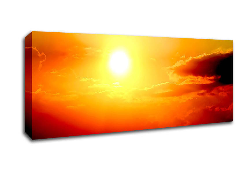 Picture of Stunning Sunset Sun Above The Sea Panoramic Canvas Wall Art