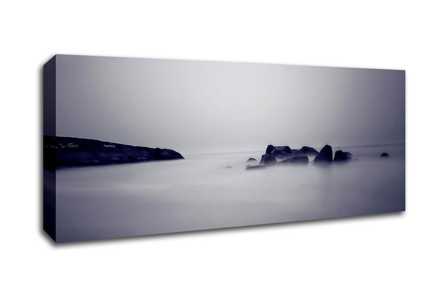 Picture of Lilac Foggy Rocks Panoramic Canvas Wall Art