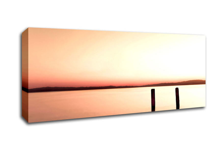 Picture of Love At First Sight Peach Panoramic Canvas Wall Art