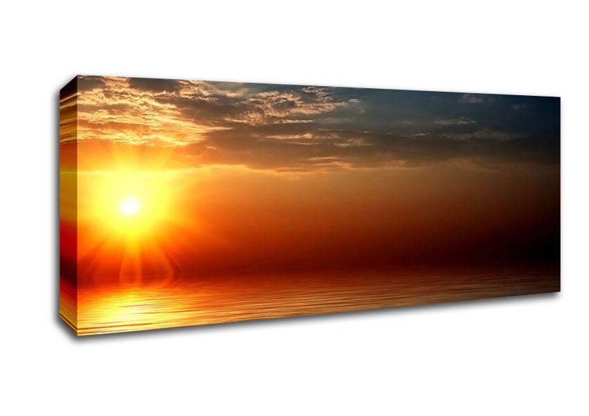 Picture of Sunset Sparkle Ocean Panoramic Canvas Wall Art