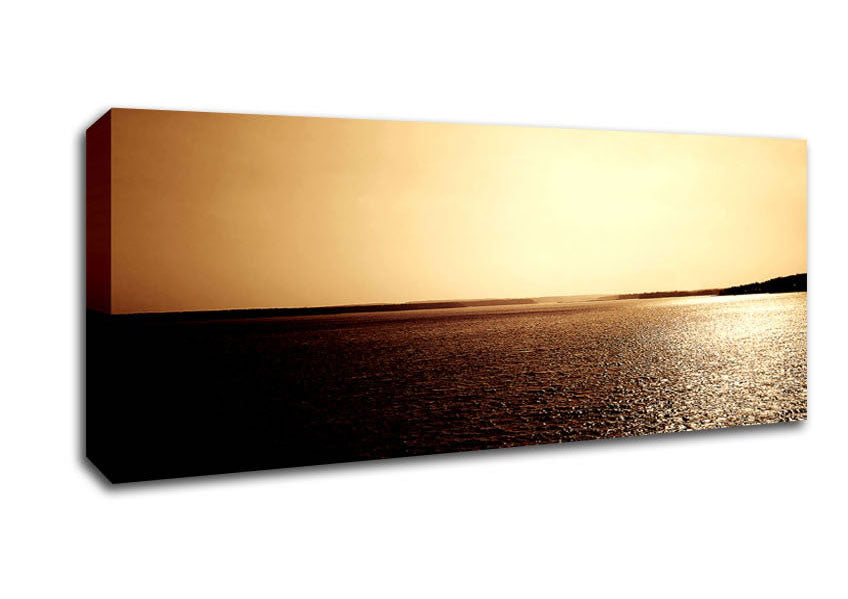 Picture of Sunshine Glistening On The Ocean Panoramic Canvas Wall Art