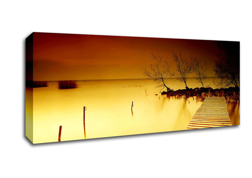 Picture of Mystical Boardwalk Yellow Panoramic Canvas Wall Art