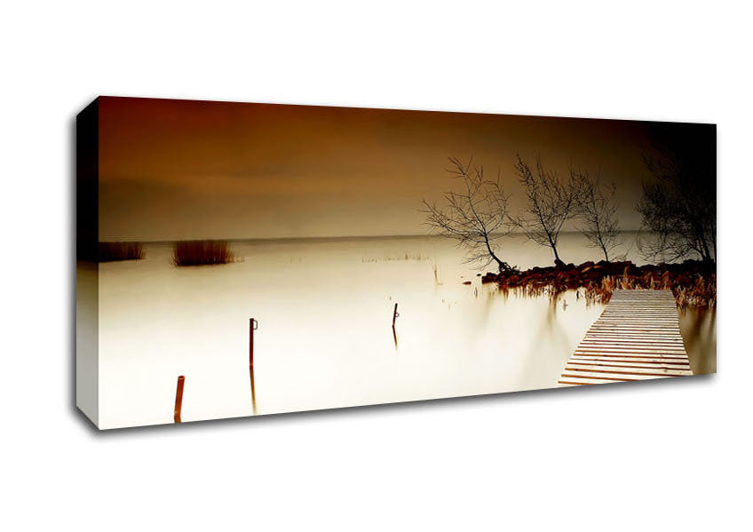 Picture of Mystical Boardwalk Brown Panoramic Canvas Wall Art