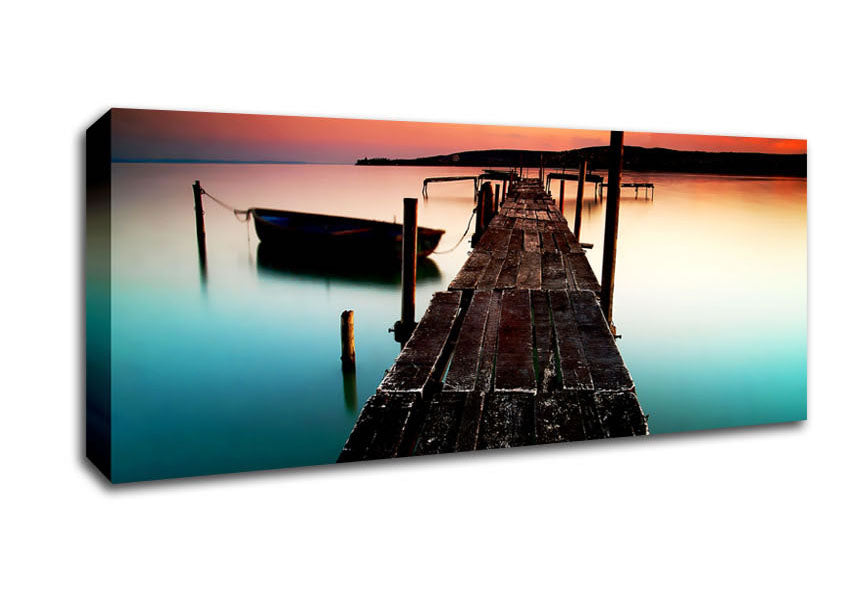 Picture of Rustic Ocean Jetty Panoramic Canvas Wall Art