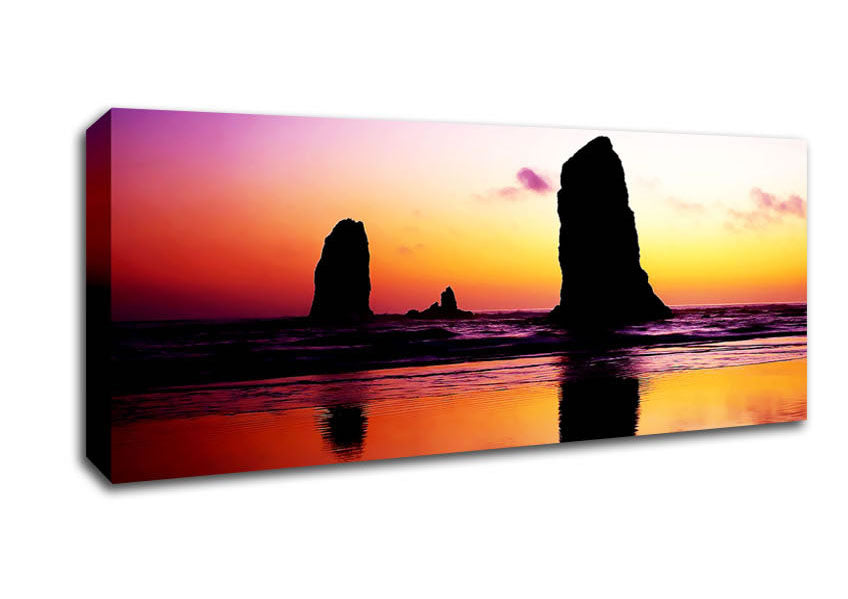 Picture of Sculptured Ocean Reflection Panoramic Canvas Wall Art