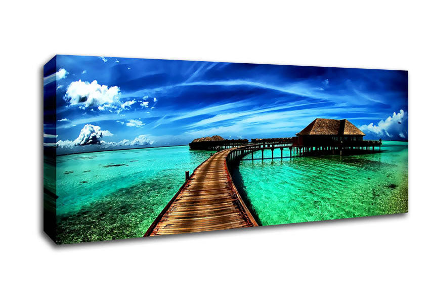Picture of Paradise Hideaway Panoramic Canvas Wall Art