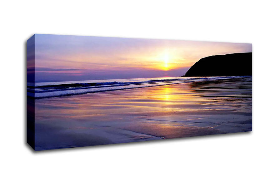 Picture of Peaceful Ocean Daybreak Panoramic Canvas Wall Art