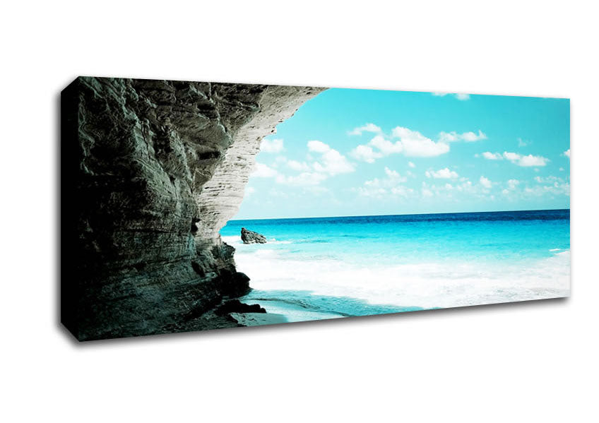 Picture of Paradise Ocean Hideaway Panoramic Canvas Wall Art