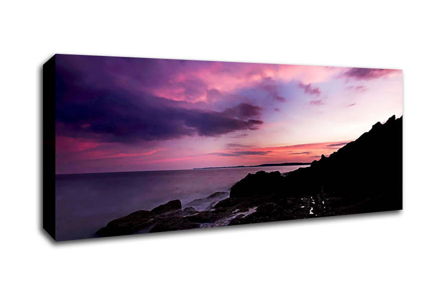 Picture of Lilac Red Ocean Sky Panoramic Canvas Wall Art