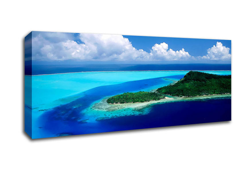 Picture of Paradise Island From Above Panoramic Canvas Wall Art