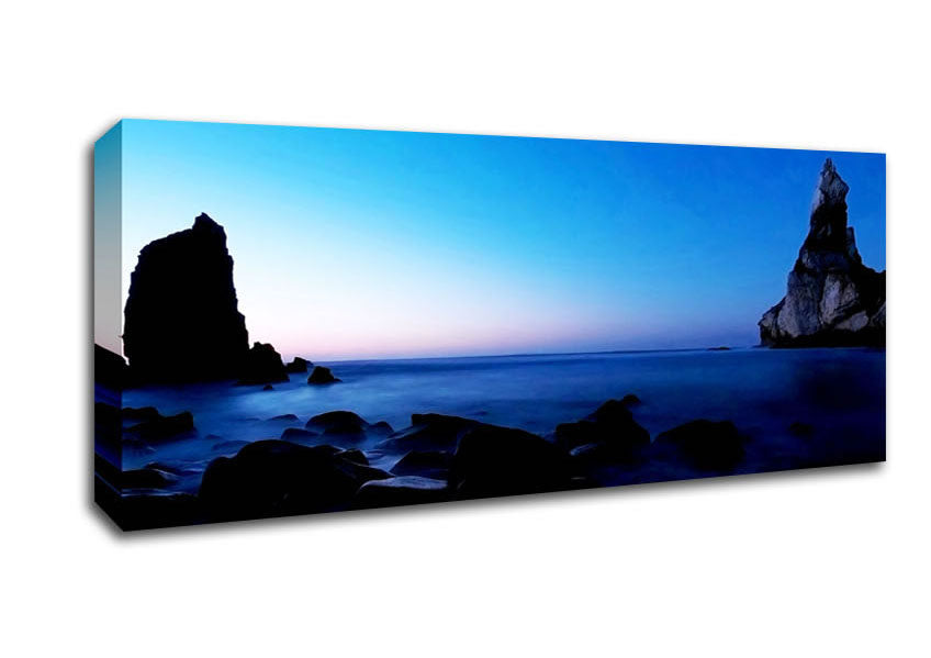 Picture of Tranquil Ocean Blue Panoramic Canvas Wall Art