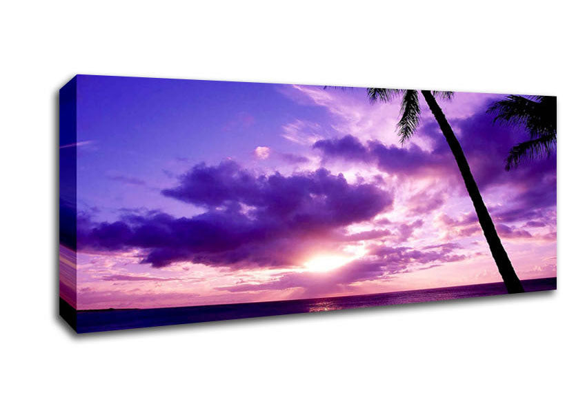 Picture of Lilac Pink Ocean Paradise Panoramic Canvas Wall Art