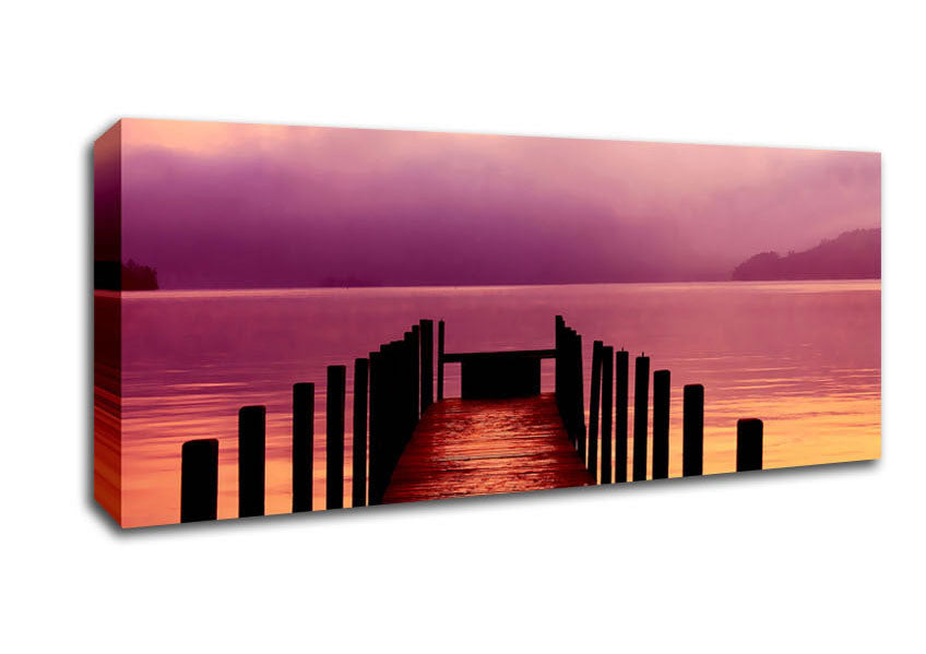 Picture of Tranquil Boardwalk Ocean Panoramic Canvas Wall Art