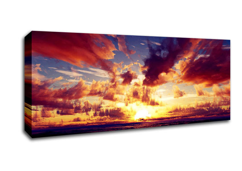 Picture of Sunset Ocean Skies Panoramic Canvas Wall Art