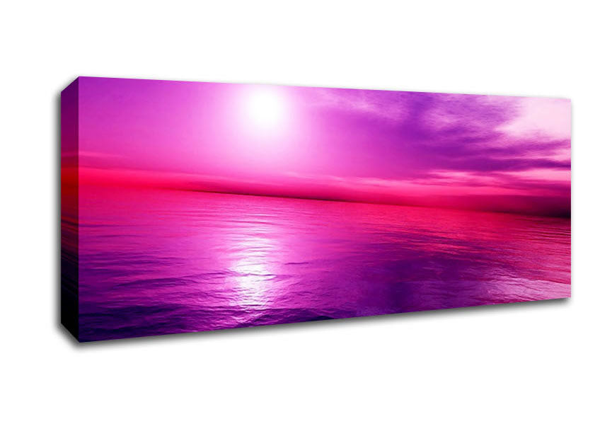 Picture of Stunning Lilac Pink Ocean Reflections Panoramic Canvas Wall Art