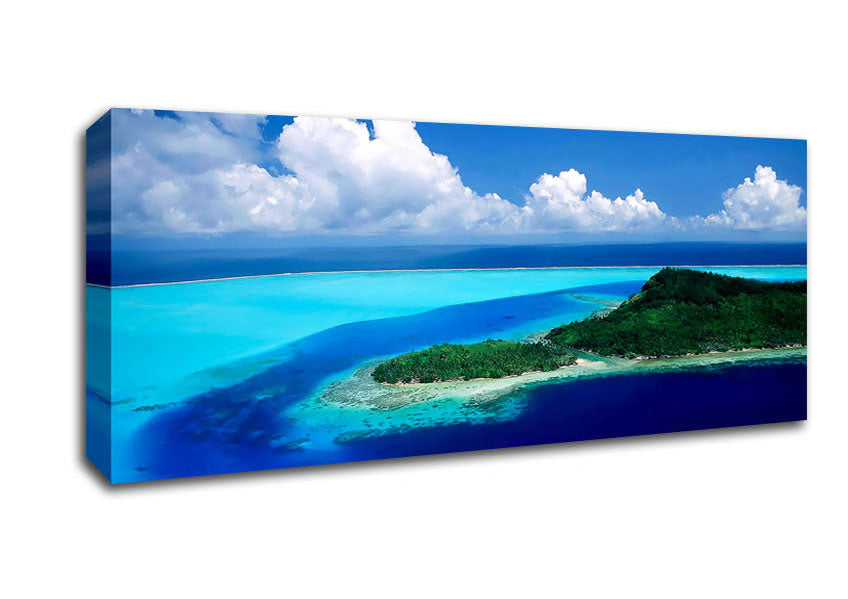 Picture of Turquoise Island Paradise Panoramic Canvas Wall Art