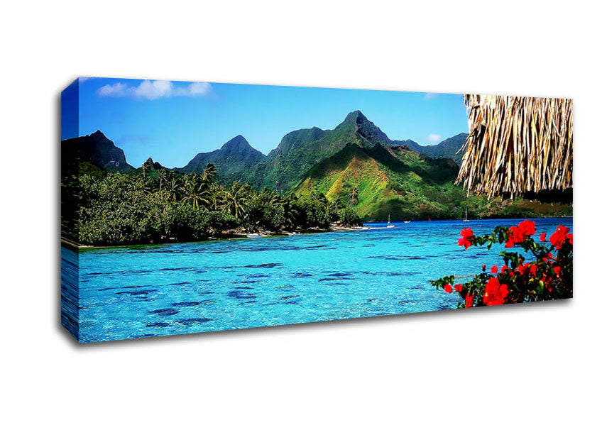 Picture of Paradise Island Bay Panoramic Canvas Wall Art