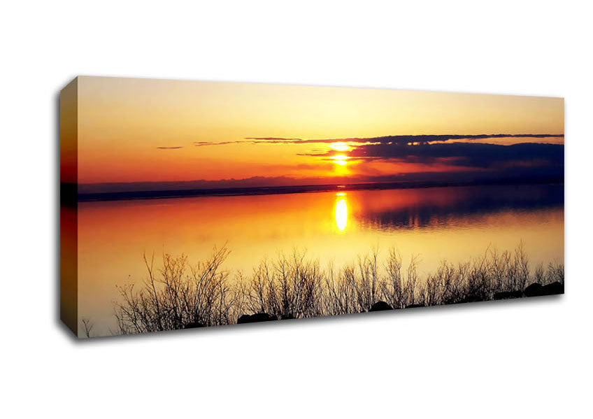 Picture of Reflections Of The Lake Panoramic Canvas Wall Art