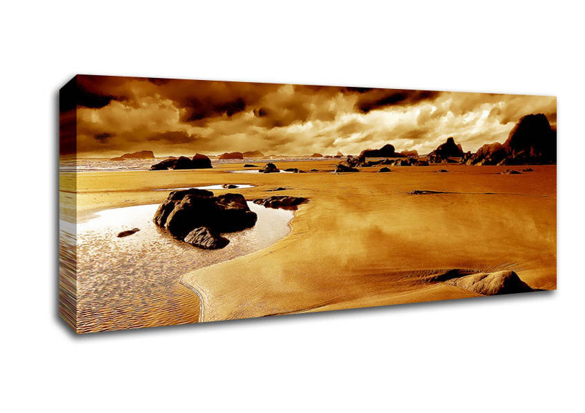 Picture of Caramel Ocean Skies Panoramic Canvas Wall Art