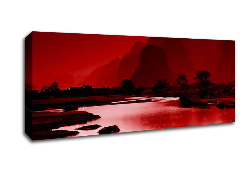 Picture of Red Paradise Island Panoramic Canvas Wall Art