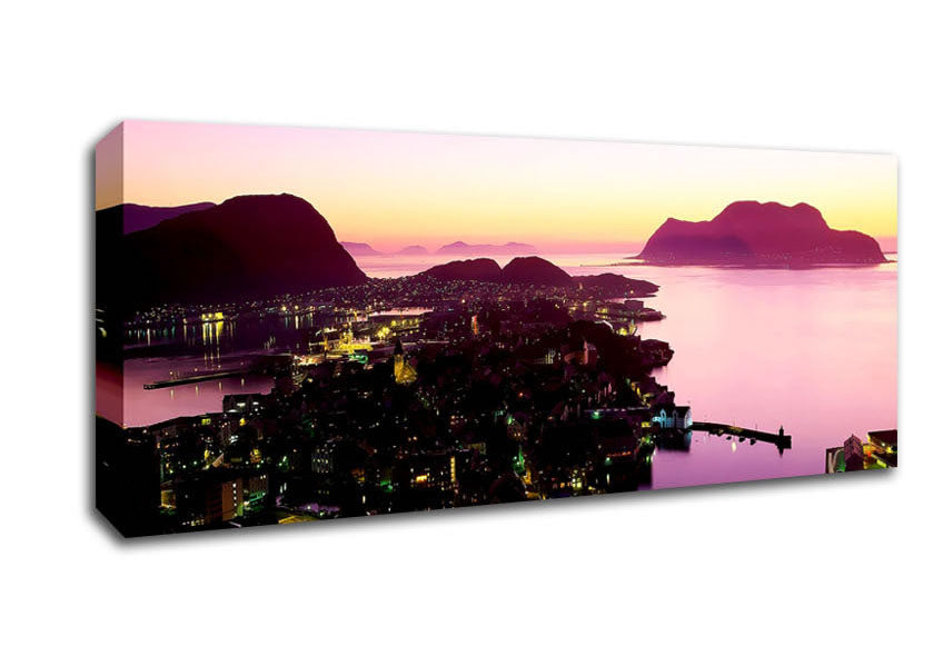 Picture of Lilac City Ocean Panoramic Canvas Wall Art
