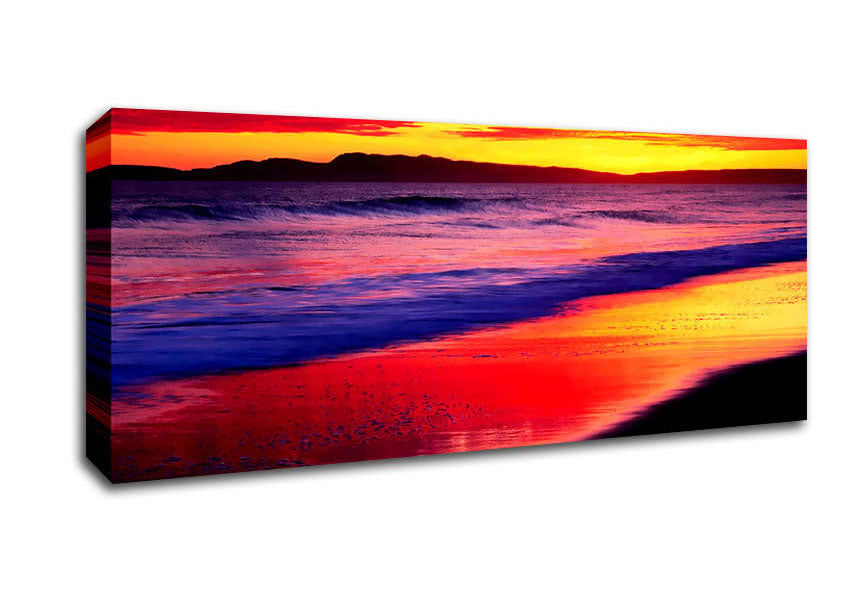 Picture of Rainbow Ocean At Dusk Panoramic Canvas Wall Art