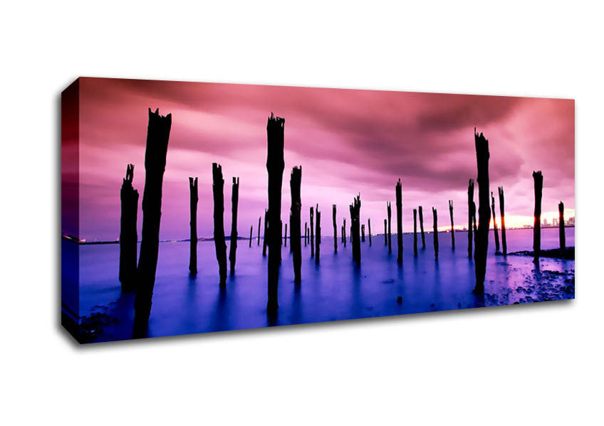Picture of Purple Oceans Pink Skies Panoramic Canvas Wall Art