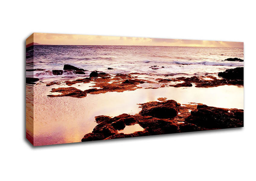 Picture of Rocky Ocean Panoramic Canvas Wall Art