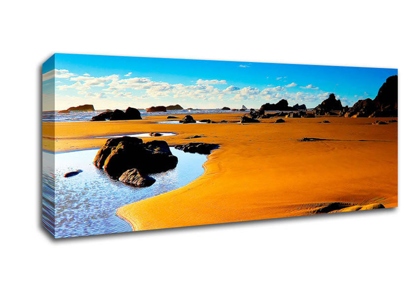 Picture of Desert Watering Hole Panoramic Canvas Wall Art